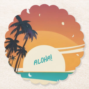 Hawaïaans/Aloha/Tropisch/strand Kartonnen Onderzetters