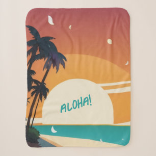 Hawaïaans/Aloha/Tropisch/strand Sherpa Deken