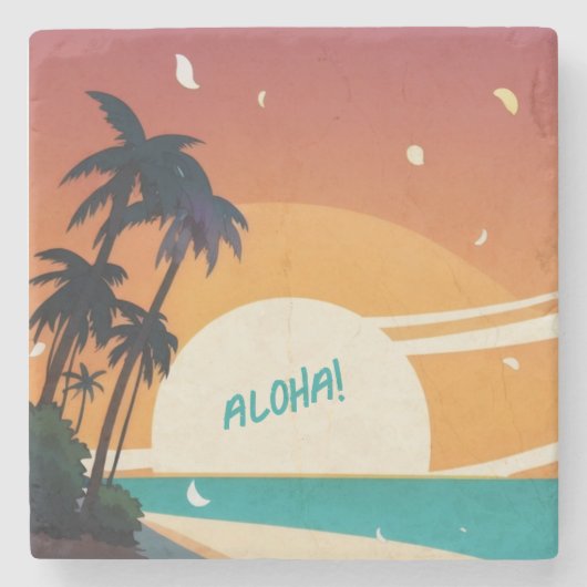 Hawaïaans/Aloha/Tropisch/strand Stenen Onderzetter (Voorkant)