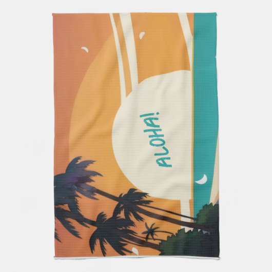 Hawaïaans/Aloha/Tropisch/strand Theedoek (Verticaal)