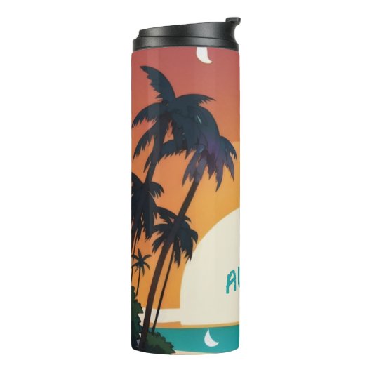 Hawaiaans/Aloha/Tropisch/strand Thermosbeker (Gedraaid links)