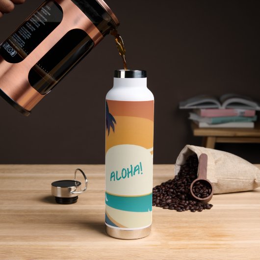 Hawaïaans/Aloha/Tropisch/strand Waterfles (Koffie)