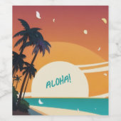 Hawaïaans/Aloha/Tropisch/strand Wijn Etiket (Enkel label)