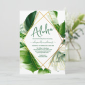 Hawaïaans baby shower voor tropisch groen kaart (Staand voorkant)