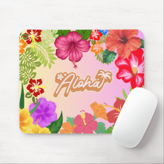 Hawaiaans bloemendeskaccessoire muismat