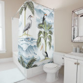 Hawaïaans , bloemenzomerpatroon. douchegordijn (In situ)