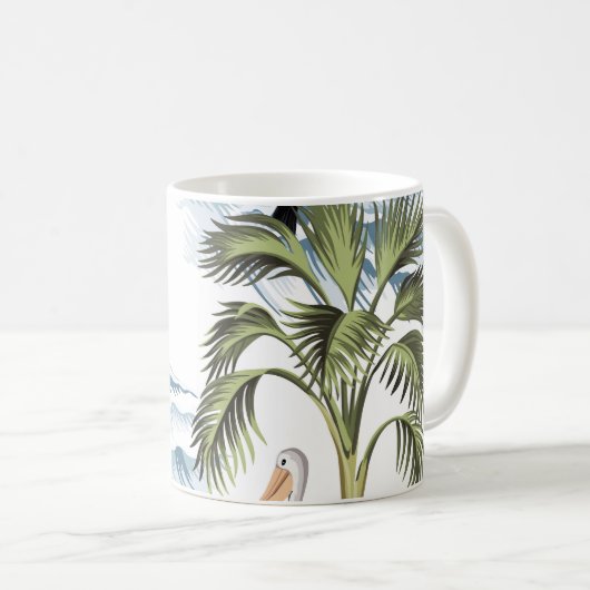 Hawaïaans , bloemenzomerpatroon. koffiemok (Voorkant rechts)