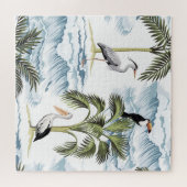 Hawaïaans , bloemenzomerpatroon. legpuzzel (Horizontaal)