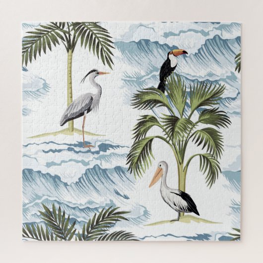 Hawaïaans , bloemenzomerpatroon. legpuzzel (Verticaal)