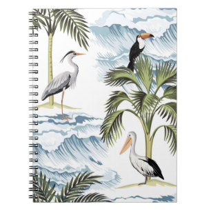 Hawaïaans , bloemenzomerpatroon. notitieboek