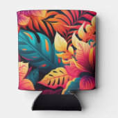 Hawaïaans bloesem helder floreel tropisch patroon blikjeskoeler (Achterkant)