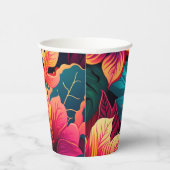 Hawaïaans bloesem helder floreel tropisch patroon papieren bekers (Rechts)