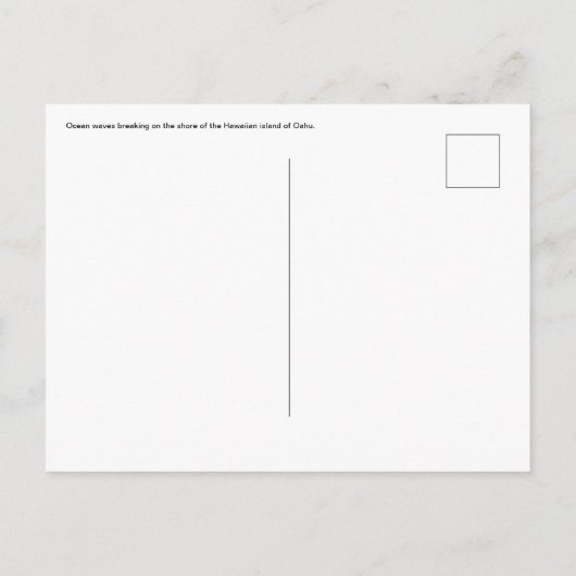 Hawaïaans Briefkaart (Achterkant)