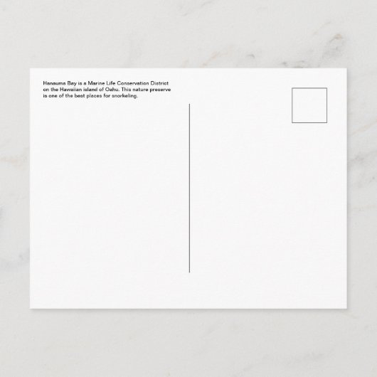 Hawaïaans Briefkaart (Achterkant)