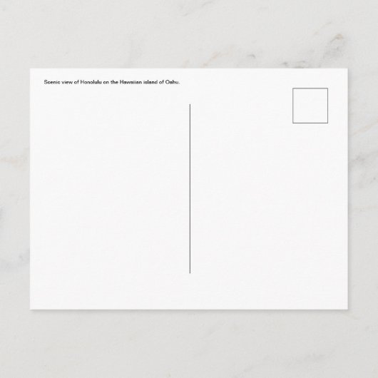 Hawaïaans Briefkaart (Achterkant)