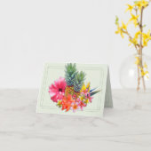 Hawaïaans Collectie gevouwen blanco berichtSjabloo Kaart (Gele Bloem)