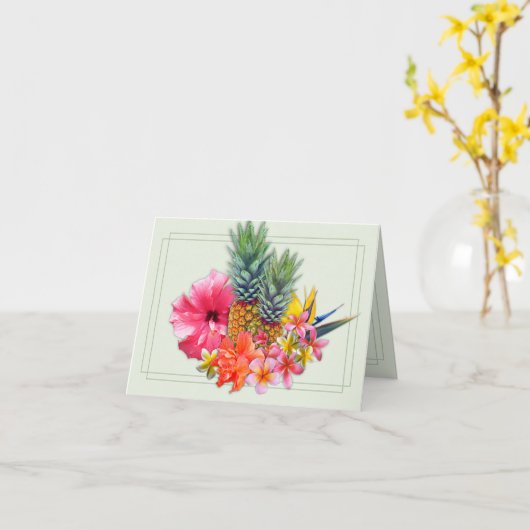 Hawaïaans Collectie gevouwen blanco berichtSjabloo Kaart (Gele Bloem)