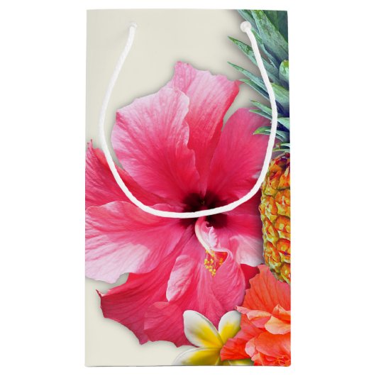 Hawaïaans Collectie Pananas Flowers Custom Klein Cadeauzakje (Achterkant)