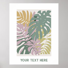 Hawaïaans decor monstera bladeren |  poster