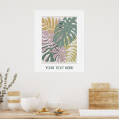 Hawaïaans decor monstera bladeren |  poster (Keuken)