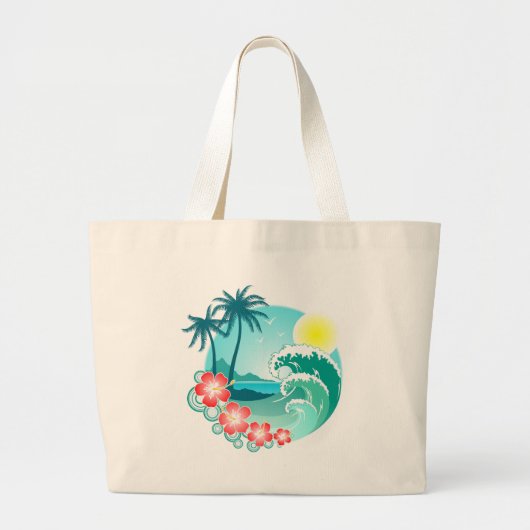Hawaïaans Eiland 3 Grote Tote Bag (Voorkant)