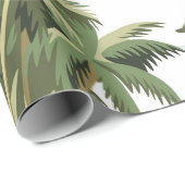 Hawaïaans  eiland, palmboom, boot, roze cadeaupapier (Rol Hoek)