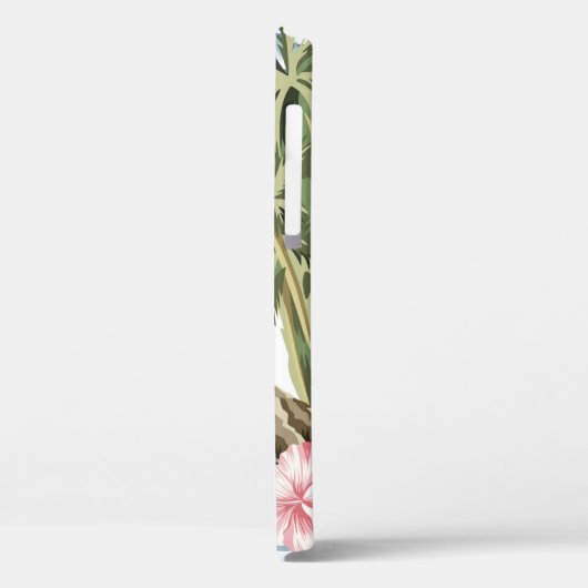 Hawaïaans  eiland, palmboom, boot, roze Case-Mate iPhone case (Achterkant / Links)