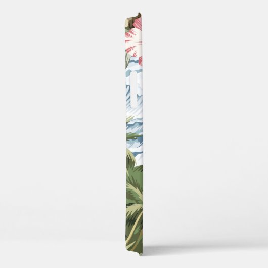 Hawaïaans  eiland, palmboom, boot, roze Case-Mate iPhone case (Achterkant / Rechts)