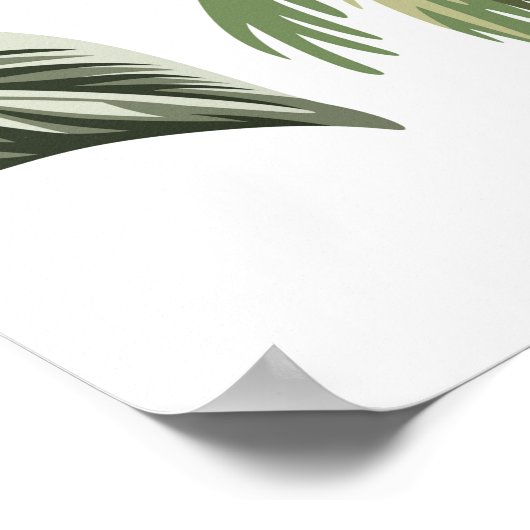 Hawaïaans  eiland, palmboom, boot, roze poster (Hoek)