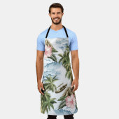 Hawaïaans  eiland, palmboom, boot, roze schort (Gedragen)