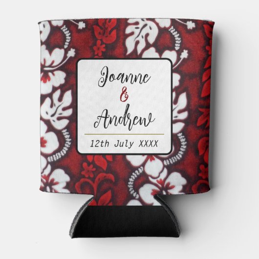 Hawaiaans Eiland Strand Bruiloft Favor Blikjeskoeler (Voorkant)