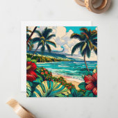  Hawaïaans eiland thema | Aloha Notitiekaartje (Voorkant / Achterkant in situ)