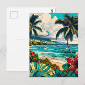  Hawaïaans eiland thema | Contact houden Briefkaart (Voorkant / Achterkant)
