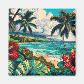  Hawaïaans eiland thema Magneet (Voorkant)