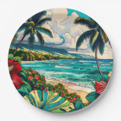  Hawaïaans eiland thema Papieren Bordje (Voorkant)