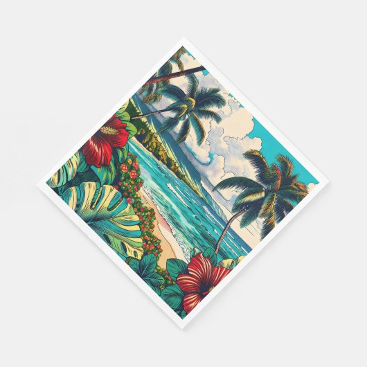  Hawaïaans eiland thema Servet (Hoek)