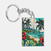  Hawaïaans eiland thema Sleutelhanger (Voorkant Links)