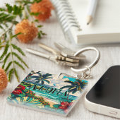  Hawaïaans eiland thema Sleutelhanger (Voorkant Rechts)