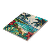Hawaïaans eiland thema Tegeltje (Zijkant)
