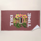 Hawaiaans Eilanden Tiki Beeld Strandlaken (Voorkant)