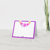 Hawaiaans feest tropische bloemen afstuderen bedankkaart (Achterkant)