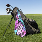 Hawaiaans gebloemd patroon Tropisch roze aqua blau Golfhanddoek (Groen)