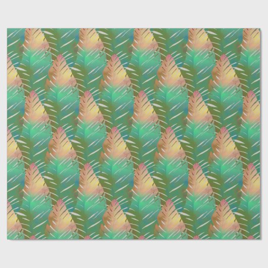 Hawaïaans gedrukt bananenblad cadeaupapier (Vlak)