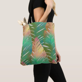Hawaïaans gedrukt bananenblad tote bag
