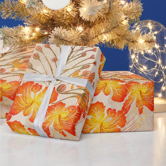 Hawaïaans gedrukte Ohai Alii v2 patroon Cadeaupapier (Feestdagen)