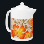 Hawaïaans gedrukte Ohai Alii v2 patroon Theepot<br><div class="desc">Hawaïaans gedrukte Ohai Alii v2 patroon</div>