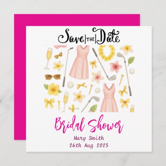 Hawaiaans golf bruidsfeest Bruidsmeisjes uitstapje Save The Date (Voorkant / Achterkant)