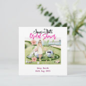 Hawaiaans golf thema Bruidsdiner Afscheidscadeau Save The Date (Staand voorkant)