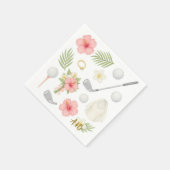 Hawaiaans golf thema trouwdag voor golfers servet (Hoek)