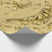 Hawaïaans goud tropisch blad monstera blad patroon cadeaupapier (Hoek)